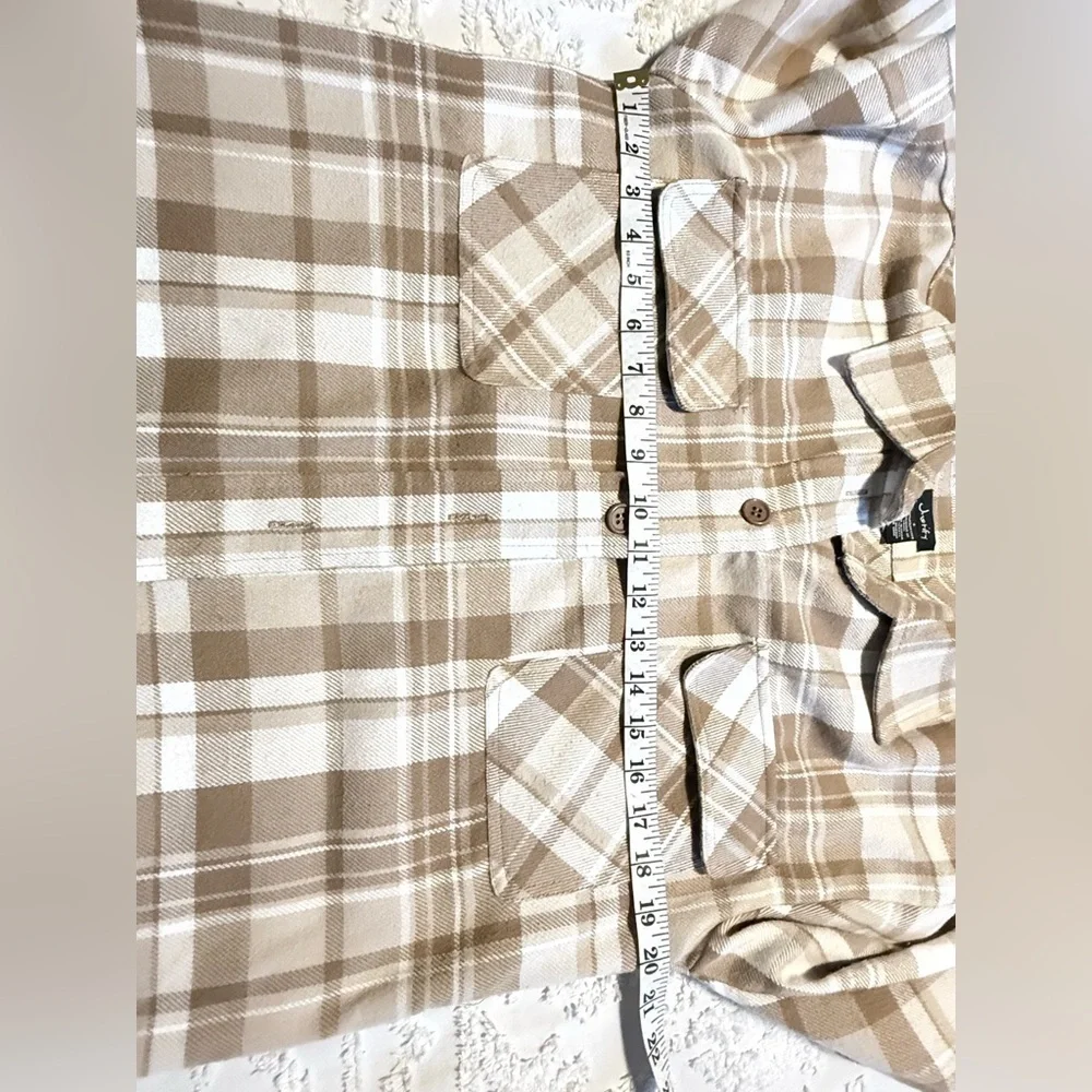Justify Tan Plaid Shirt Size S